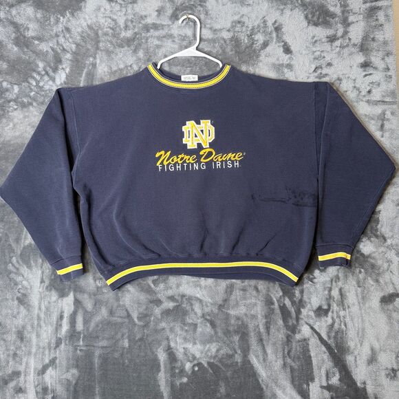 Vintage NCAA Notre Dame Pullover Crewneck Sweater Long Sleeve Size XX-Large Boxy - Picture 1 of 7